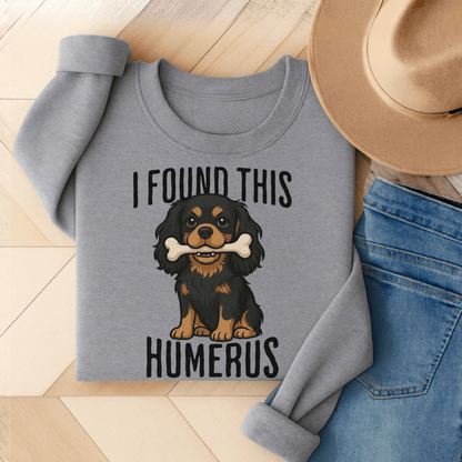 Black Tan Cavalier Humerus Sweatshirt Sport Grey