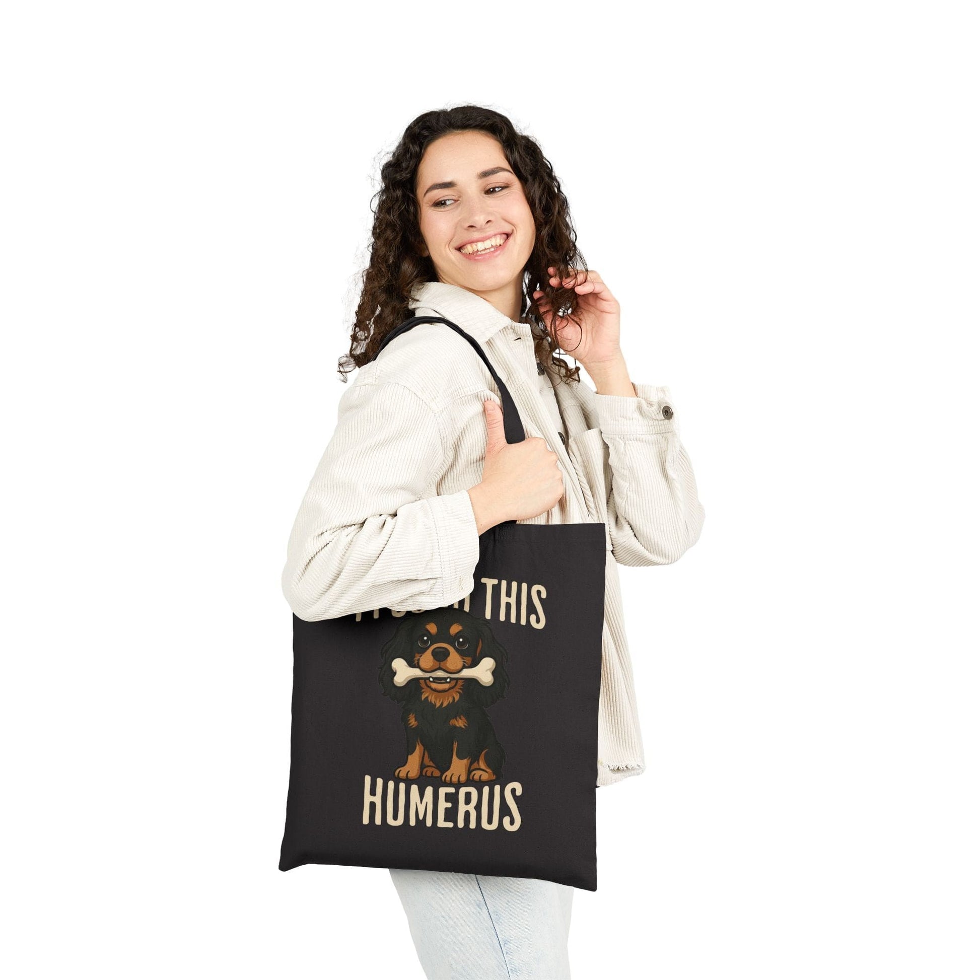 Black Tan Cavalier Humerus Tote Bag