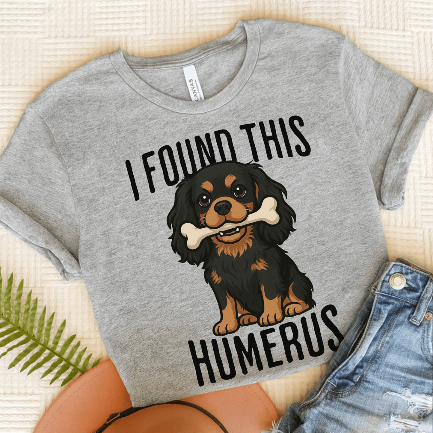 Black Tan Cavalier Humerus Tshirt Athletic Heather