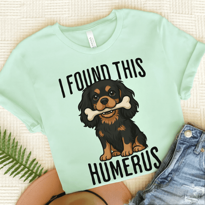 Black Tan Cavalier Humerus Tshirt Heather Mint