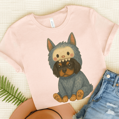 Printify T-Shirt Soft Pink / S Black Tan Cavalier King Charles Little Monster TShirt