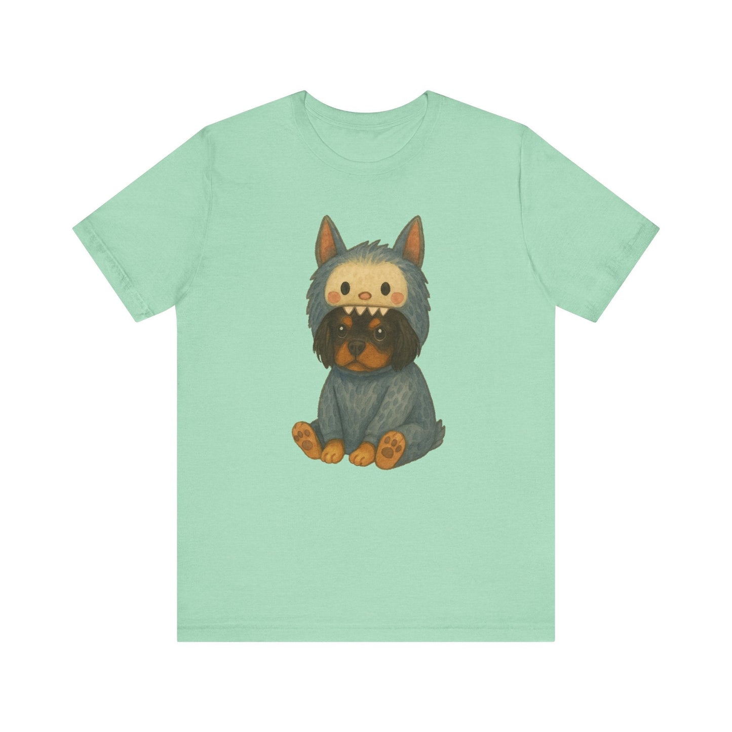 Printify T-Shirt Black Tan Cavalier King Charles Little Monster TShirt