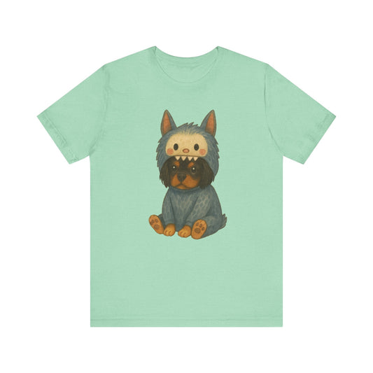 Printify T-Shirt Black Tan Cavalier King Charles Little Monster TShirt