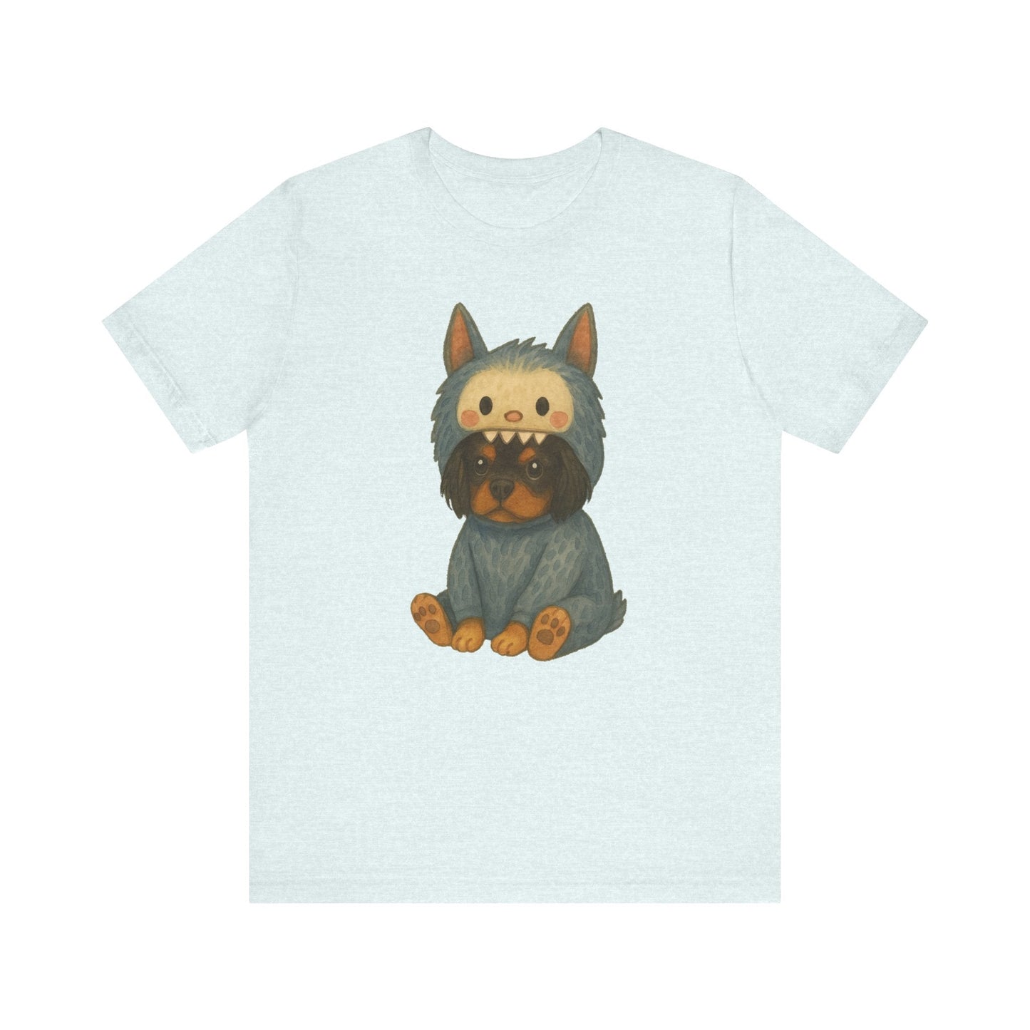Printify T-Shirt Black Tan Cavalier King Charles Little Monster TShirt