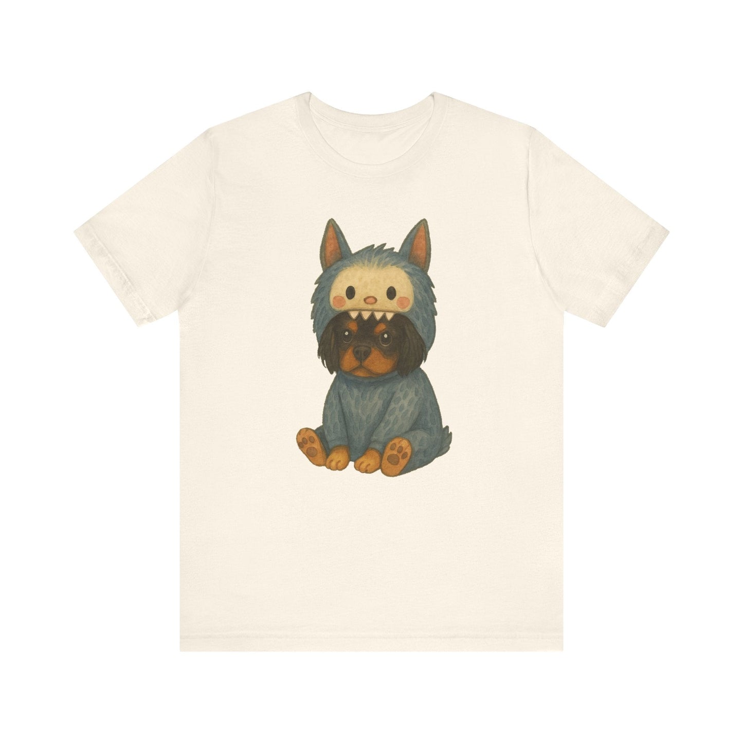 Printify T-Shirt Black Tan Cavalier King Charles Little Monster TShirt