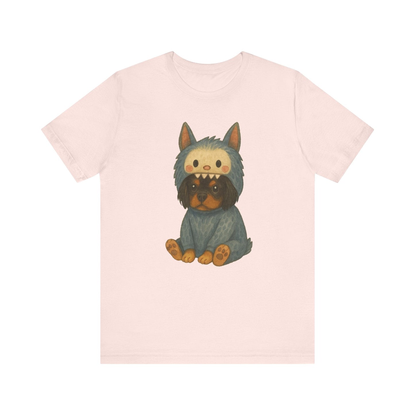 Printify T-Shirt Black Tan Cavalier King Charles Little Monster TShirt
