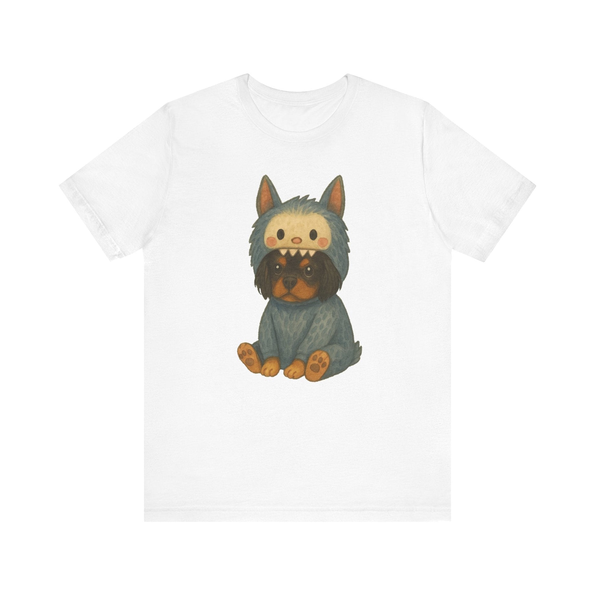 Printify T-Shirt Black Tan Cavalier King Charles Little Monster TShirt