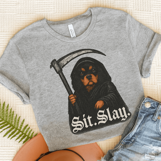 Printify T-Shirt Athletic Heather / S Black Tan Cavalier King Charles Treat Dealer TShirt