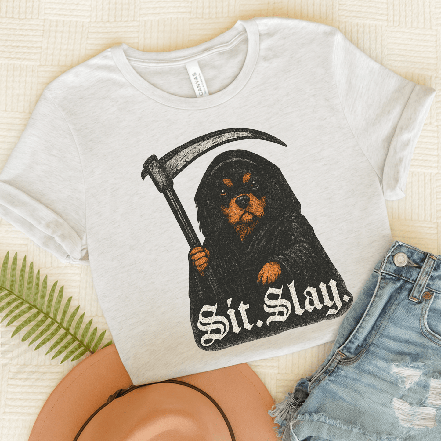 Printify T-Shirt Ash / S Black Tan Cavalier King Charles Treat Dealer TShirt