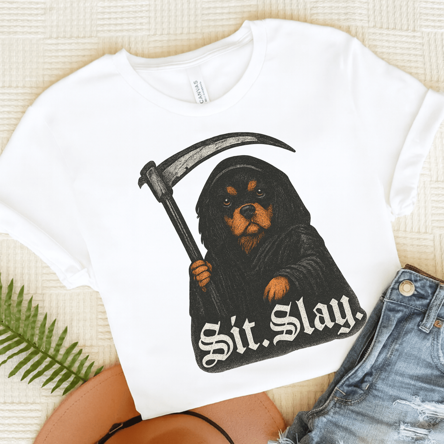 Printify T-Shirt White / S Black Tan Cavalier King Charles Treat Dealer TShirt