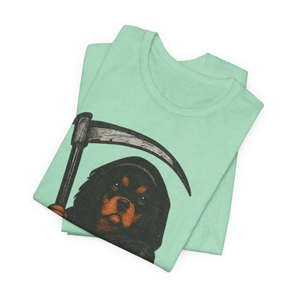 Printify T-Shirt Black Tan Cavalier King Charles Treat Dealer TShirt