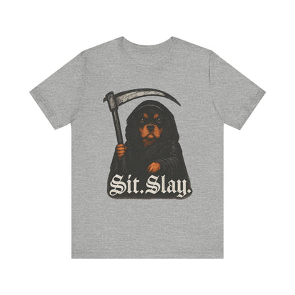 Printify T-Shirt Black Tan Cavalier King Charles Treat Dealer TShirt