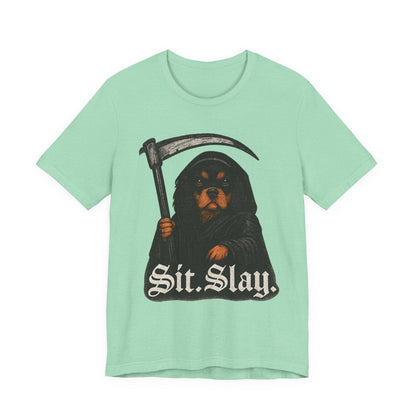 Printify T-Shirt Black Tan Cavalier King Charles Treat Dealer TShirt