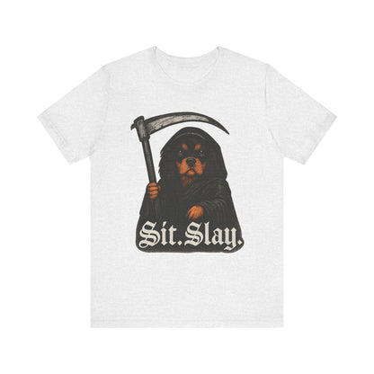 Printify T-Shirt Black Tan Cavalier King Charles Treat Dealer TShirt