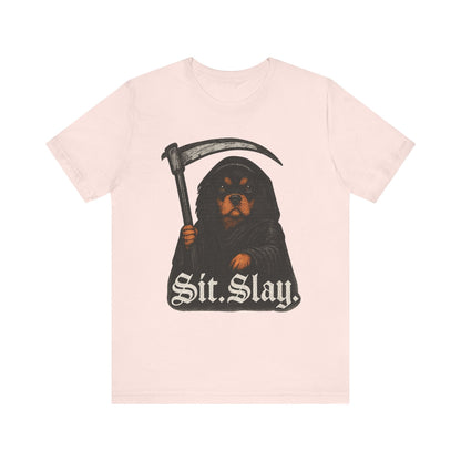 Printify T-Shirt Black Tan Cavalier King Charles Treat Dealer TShirt
