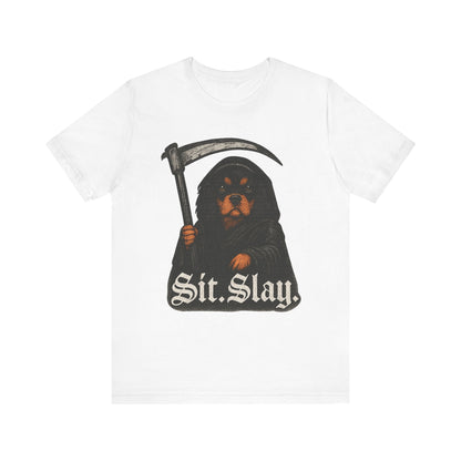 Printify T-Shirt Black Tan Cavalier King Charles Treat Dealer TShirt