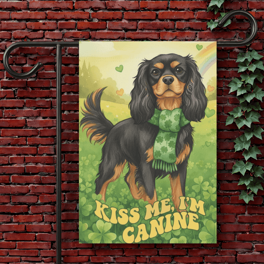 Personalized Cavalier Kiss Me Garden Yard Flag 12'' × 18''