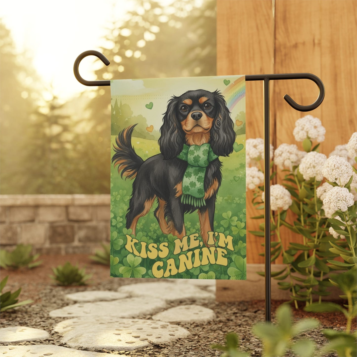 Personalized Cavalier Kiss Me Garden Yard Flag