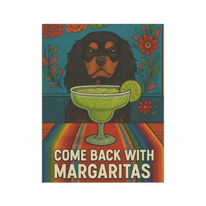 Black Tan Cavalier Margaritas Garden Flag