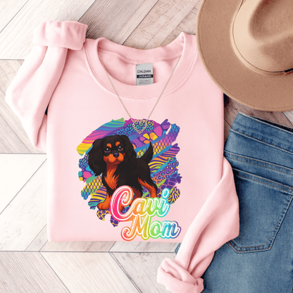 Black & Tan Cavalier Neon Sweatshirt Light Pink