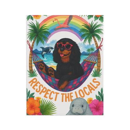 Black Tan Cavalier Respect Garden Flag