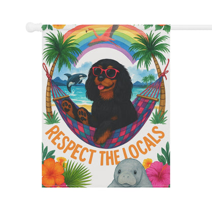 Black Tan Cavalier Respect Garden Flag