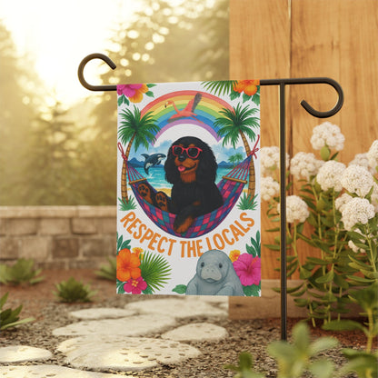 Black Tan Cavalier Respect Garden Flag