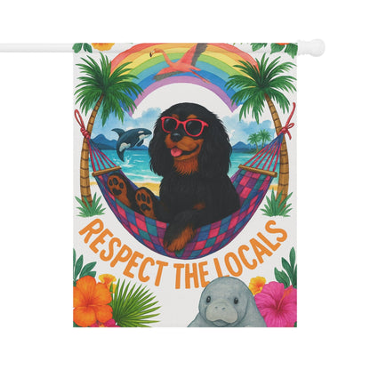 Black Tan Cavalier Respect Garden Flag