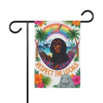 Black Tan Cavalier Respect Garden Flag