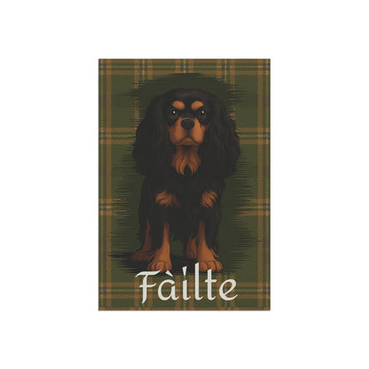Black Tan Cavalier Scottish Welcome Garden Flag