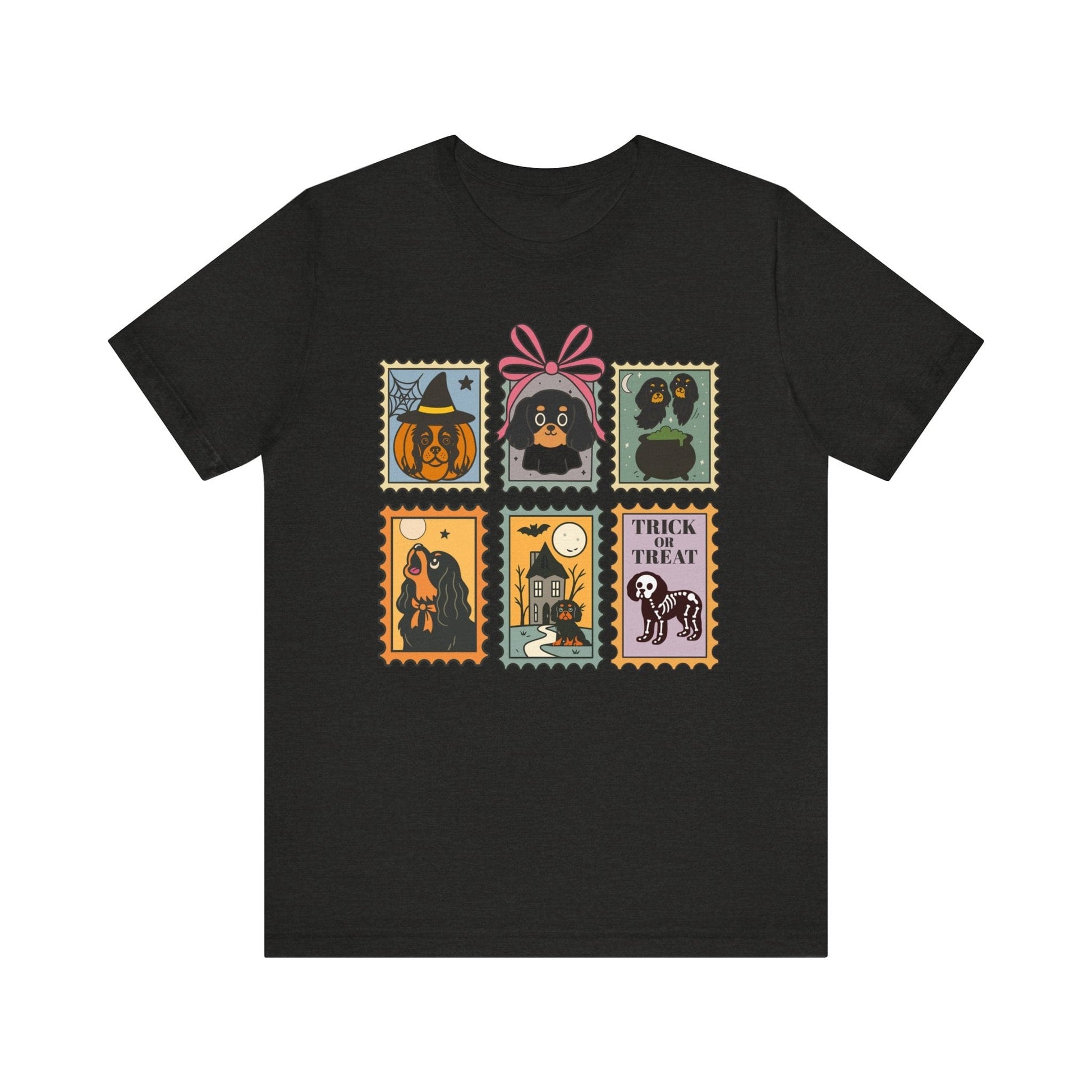 Black Tan Cavalier Spooky Stamps TShirt