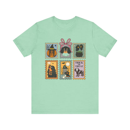 Black Tan Cavalier Spooky Stamps TShirt