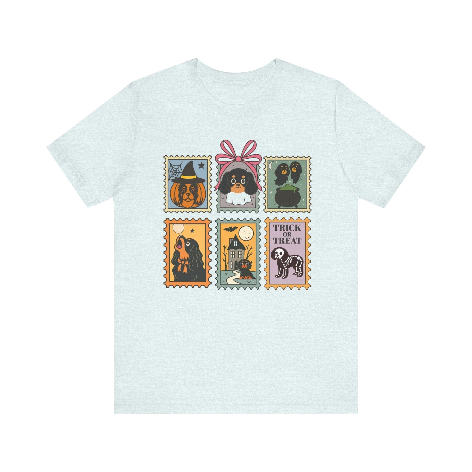 Black Tan Cavalier Spooky Stamps TShirt