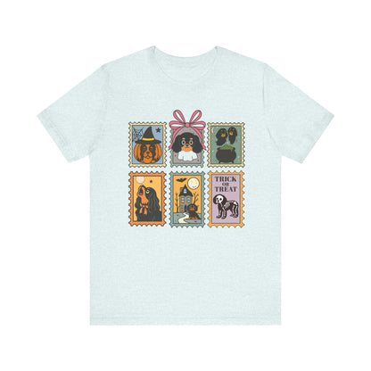 Black Tan Cavalier Spooky Stamps TShirt