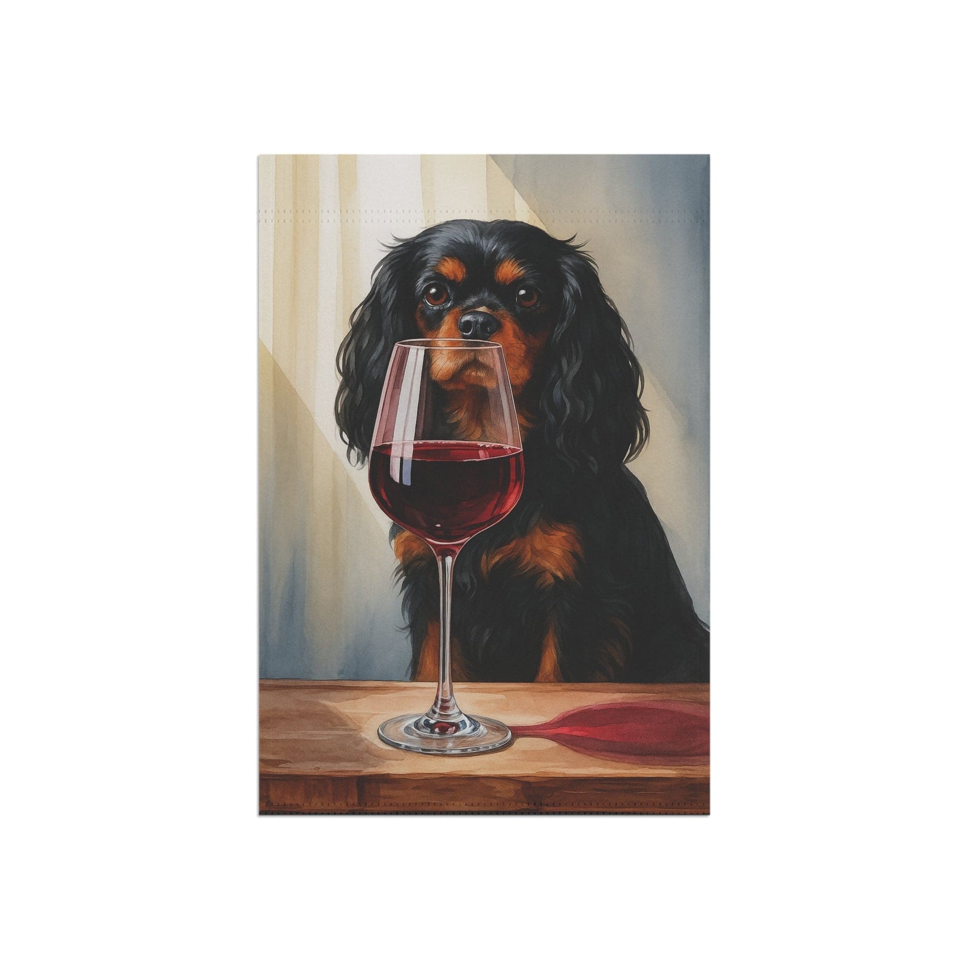 Black Tan Cavalier Wine Garden Flag