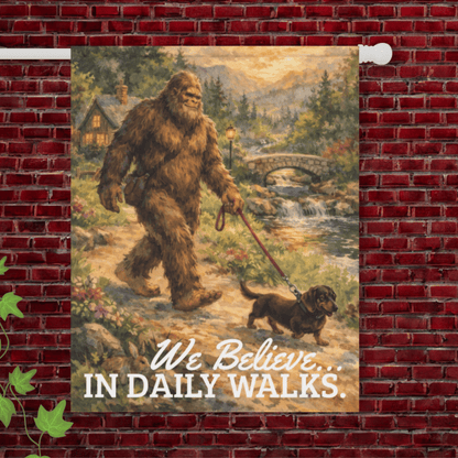 Black Tan Dachshund Bigfoot Garden Flag 24.5'' × 32''