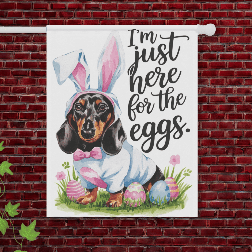 Black Tan Dachshund Easter Yard Flag 24.5'' × 32''