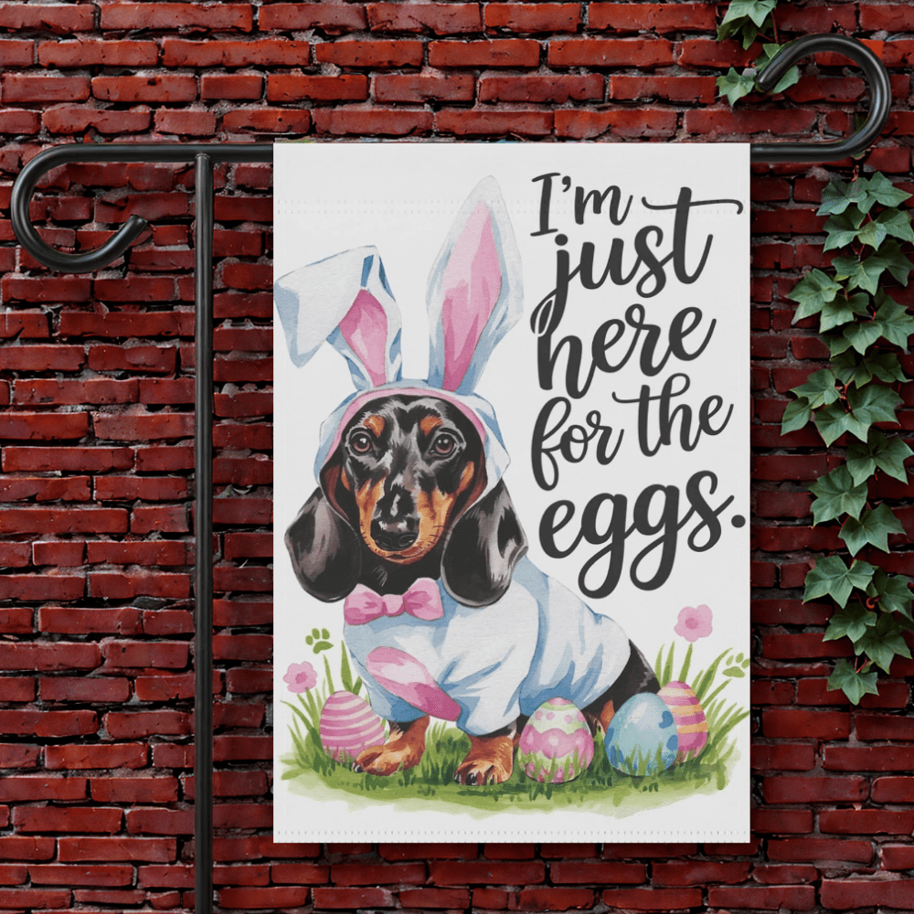 Black Tan Dachshund Easter Yard Flag 12'' × 18''