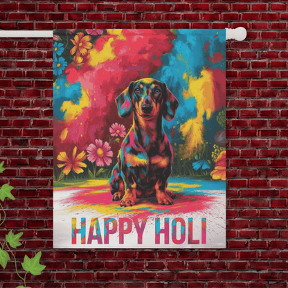 Black Tan Dachshund Holi Garden Flag 24.5'' × 32''