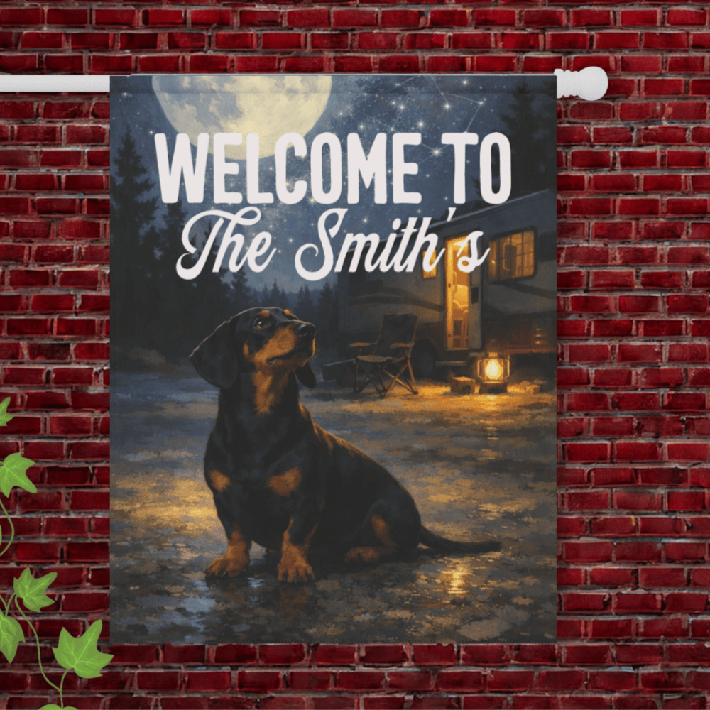 Black Tan Dachshund RV Custom Garden Flag 24.5'' × 32''