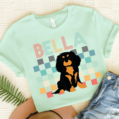 Printify T-Shirt Heather Mint / S Black Tan King Charles Checkered Tee