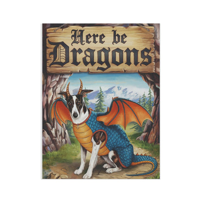 Printify Home Decor Black White Greyhound Dog Dragon Garden Flag, Pet Yard Spring Decor, Housewarming Halloween