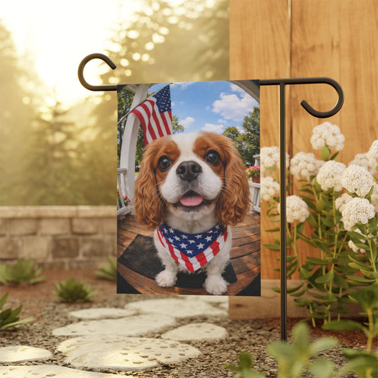 Personalized Cavalier July 4th Camera Yard Flag