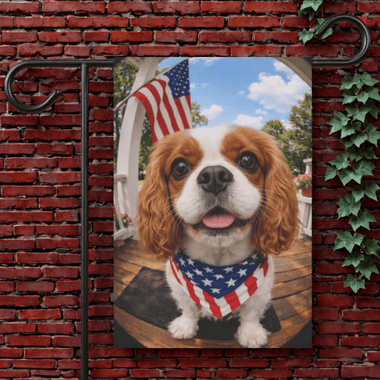 Personalized Cavalier July 4th Camera Yard Flag 12'' × 18''