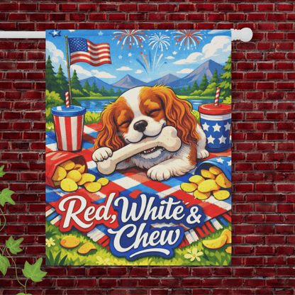 Personalized Cavalier July 4th Picnic Garden Flag 24.5'' × 32''