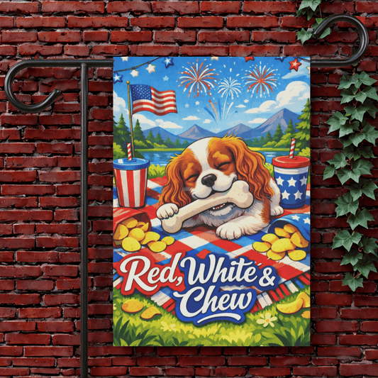 Personalized Cavalier July 4th Picnic Garden Flag 12'' × 18''