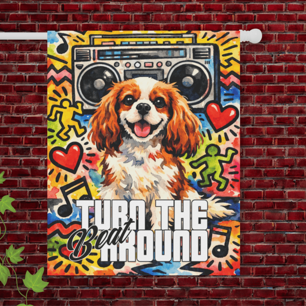 Personalized Cavalier 90s Music Garden Flag 24.5'' × 32''