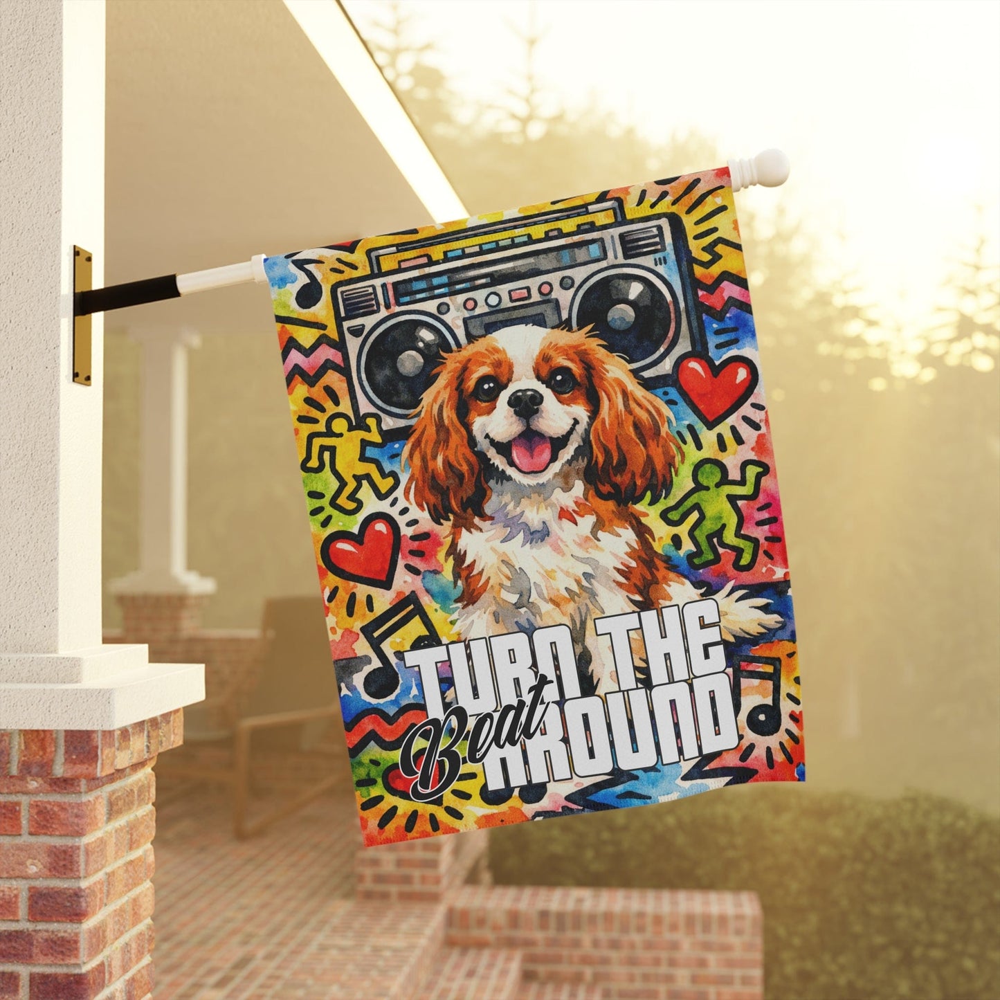 Personalized Cavalier 90s Music Garden Flag