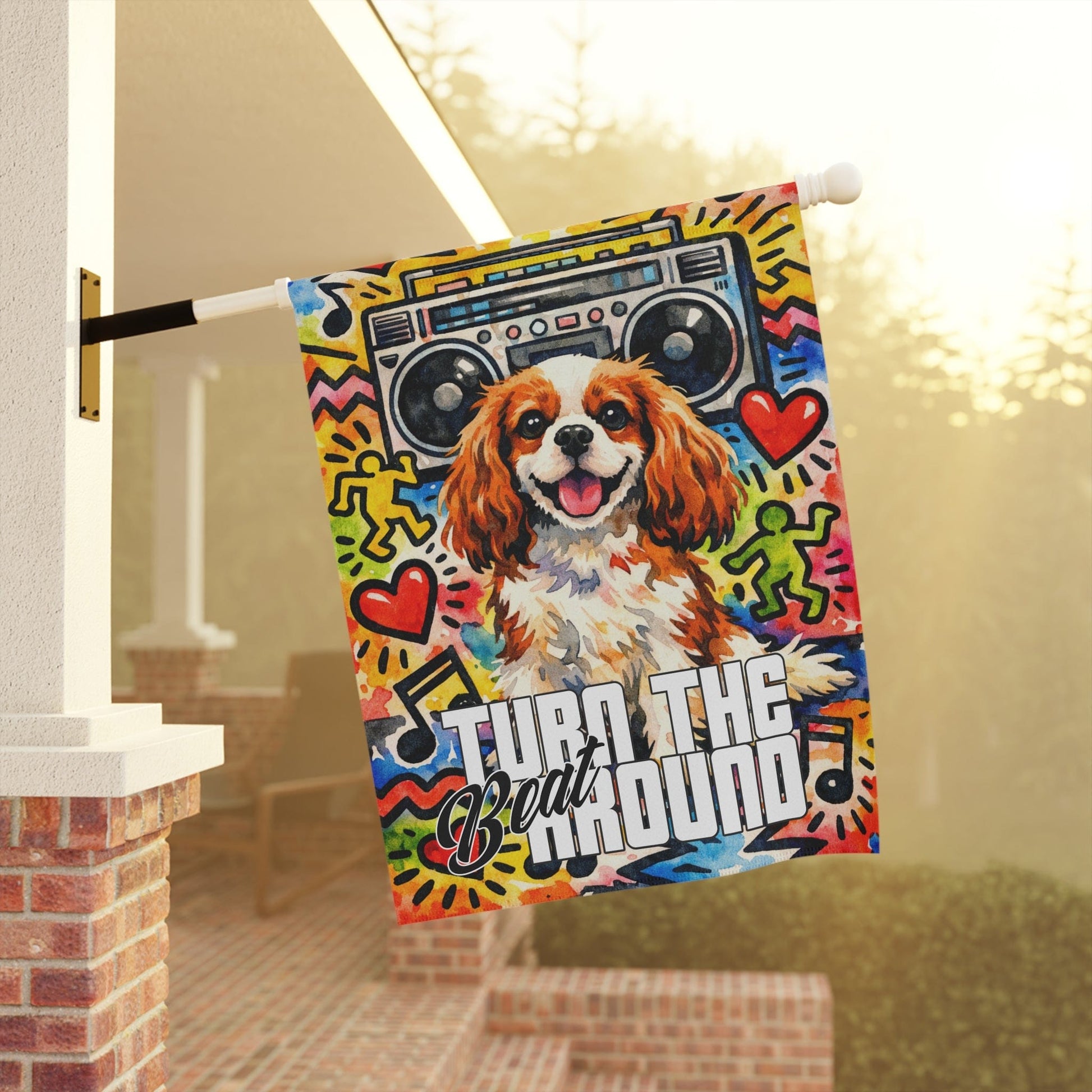 Personalized Cavalier 90s Music Garden Flag