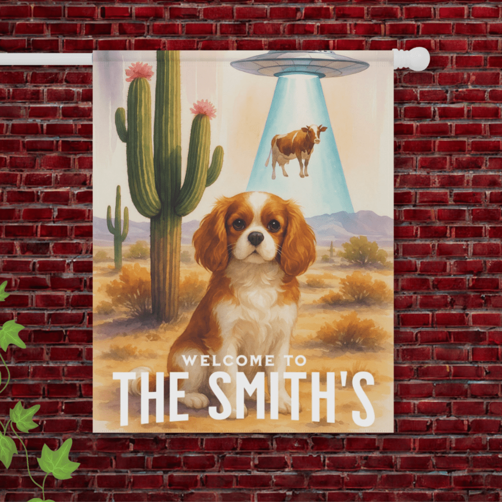 Blenheim Cavalier Aliens Garden Flag 24.5'' × 32''